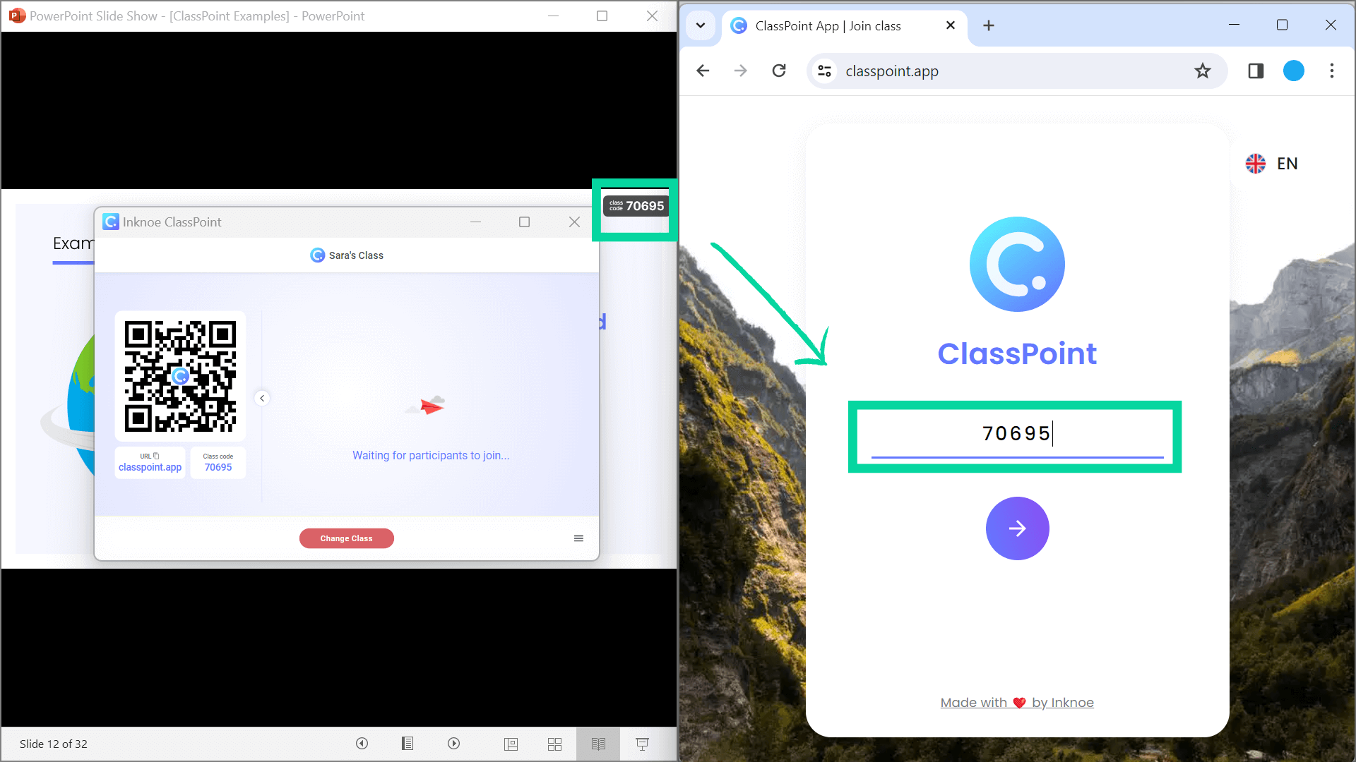 Join a class using ClassPoint 