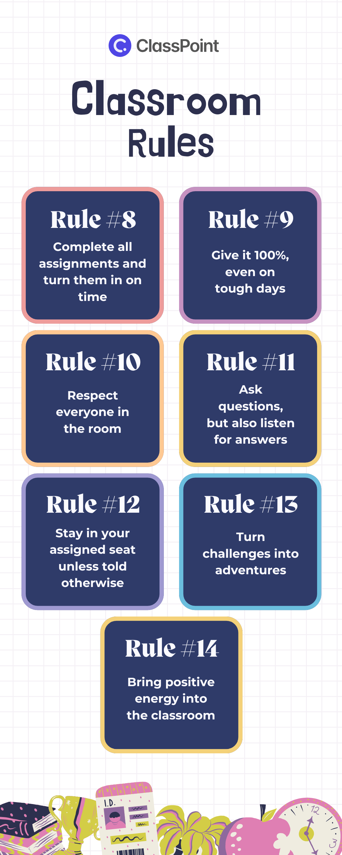 Classroom Rules #8-#14 Infographic