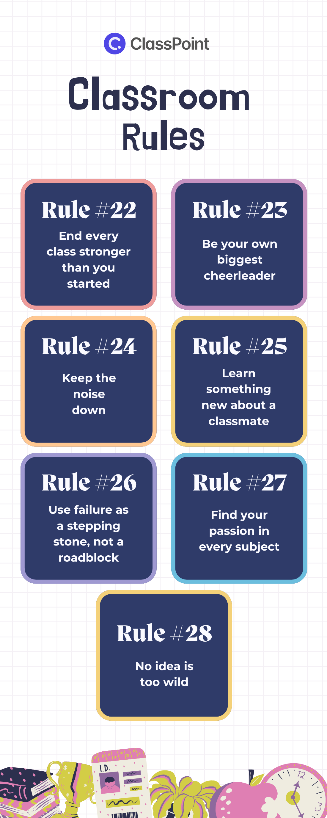 Classroom Rules #22-#28 Infographic