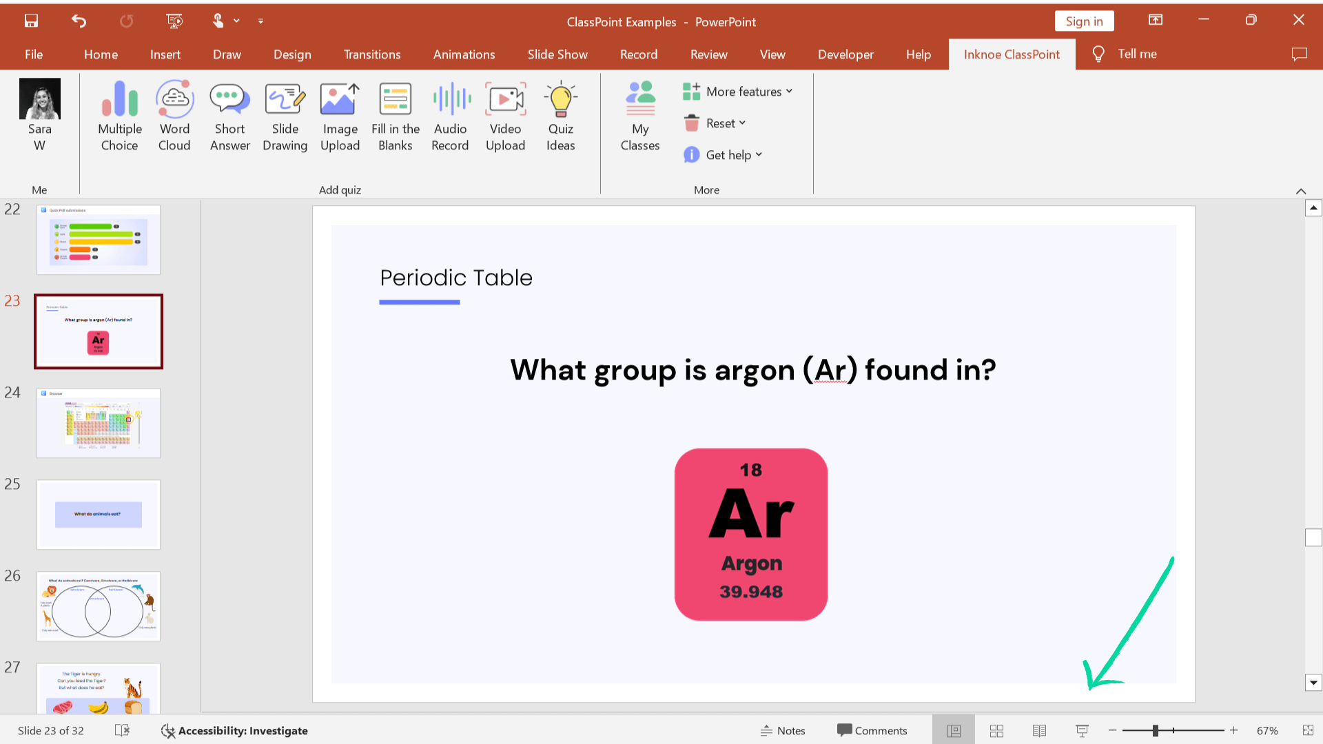 enter slideshow mode in PowerPoint