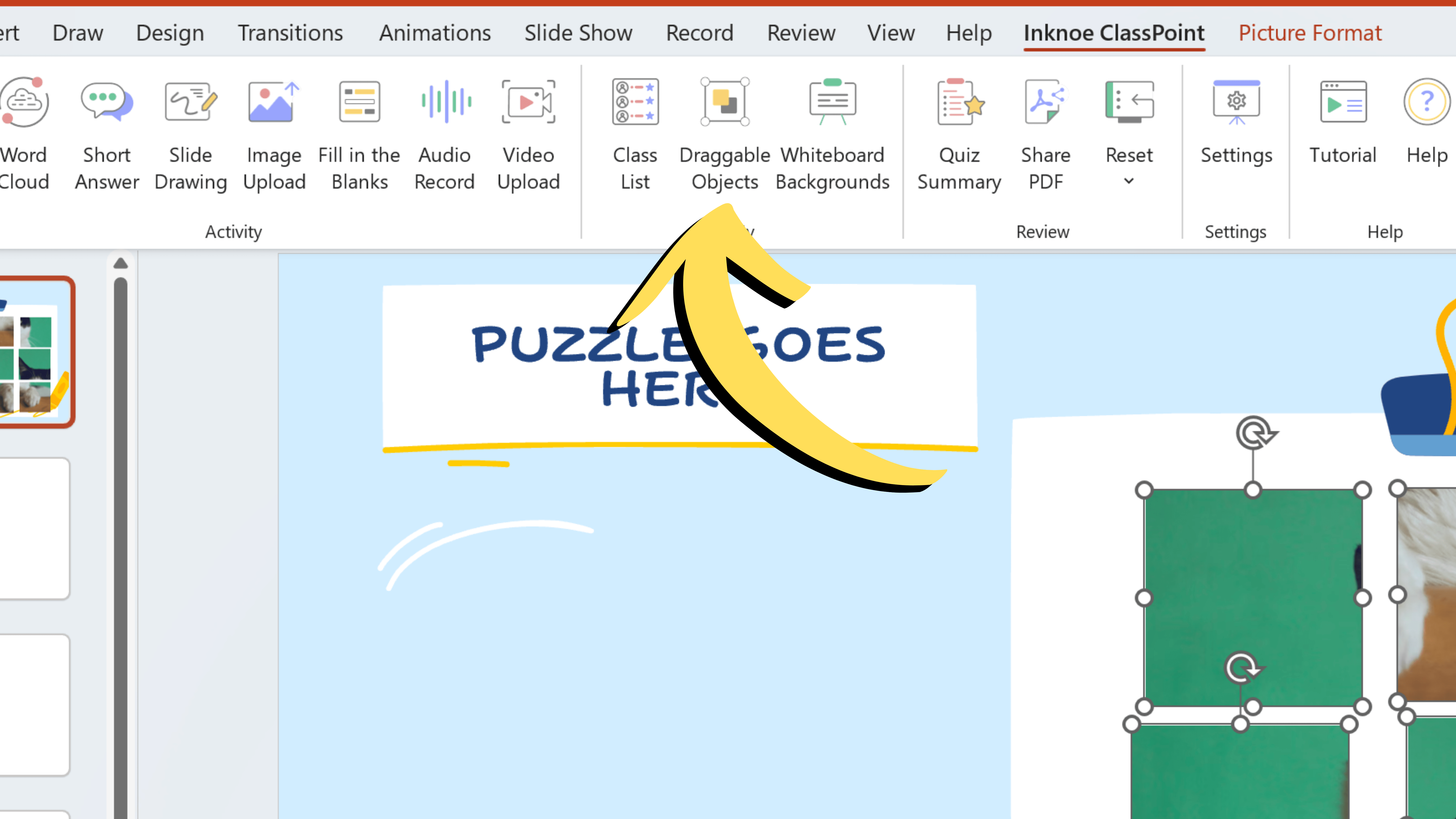 Interactive PowerPoint Puzzle template step 3