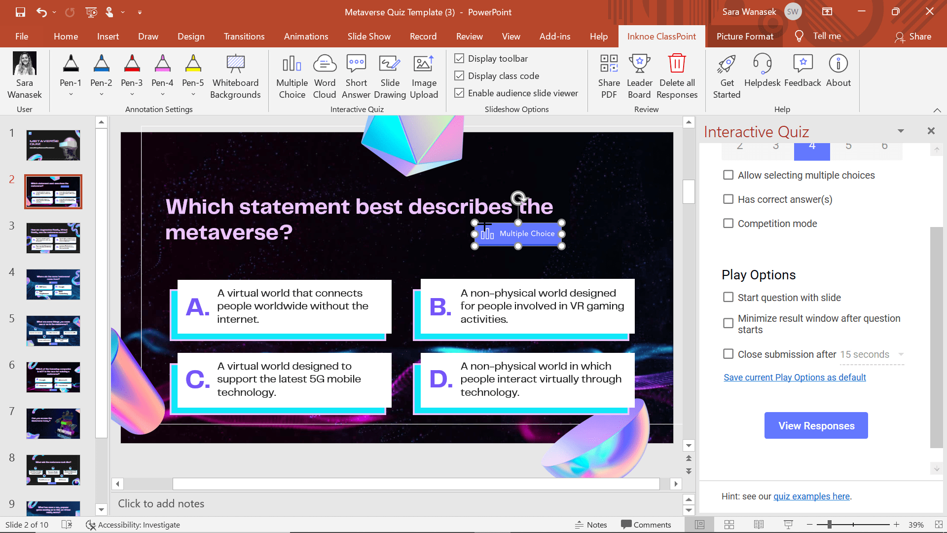 Template PowerPoint : onglets interactifs façon jeu de société