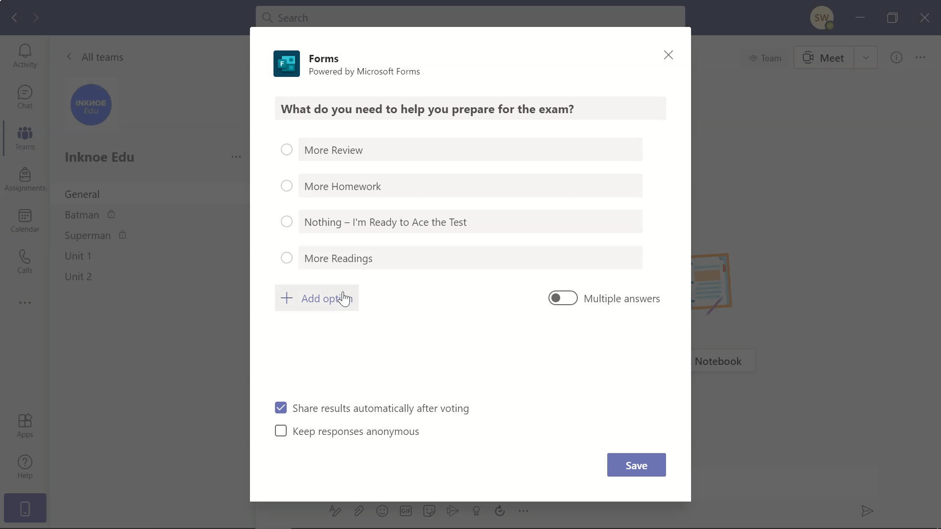 créez votre sondage dans microsoft teams en utilisant microsoft forms