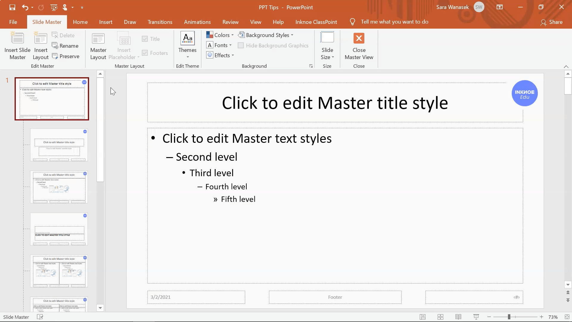 PowerPoint 提示 2 中的工作效率 - 使用幻燈片母版