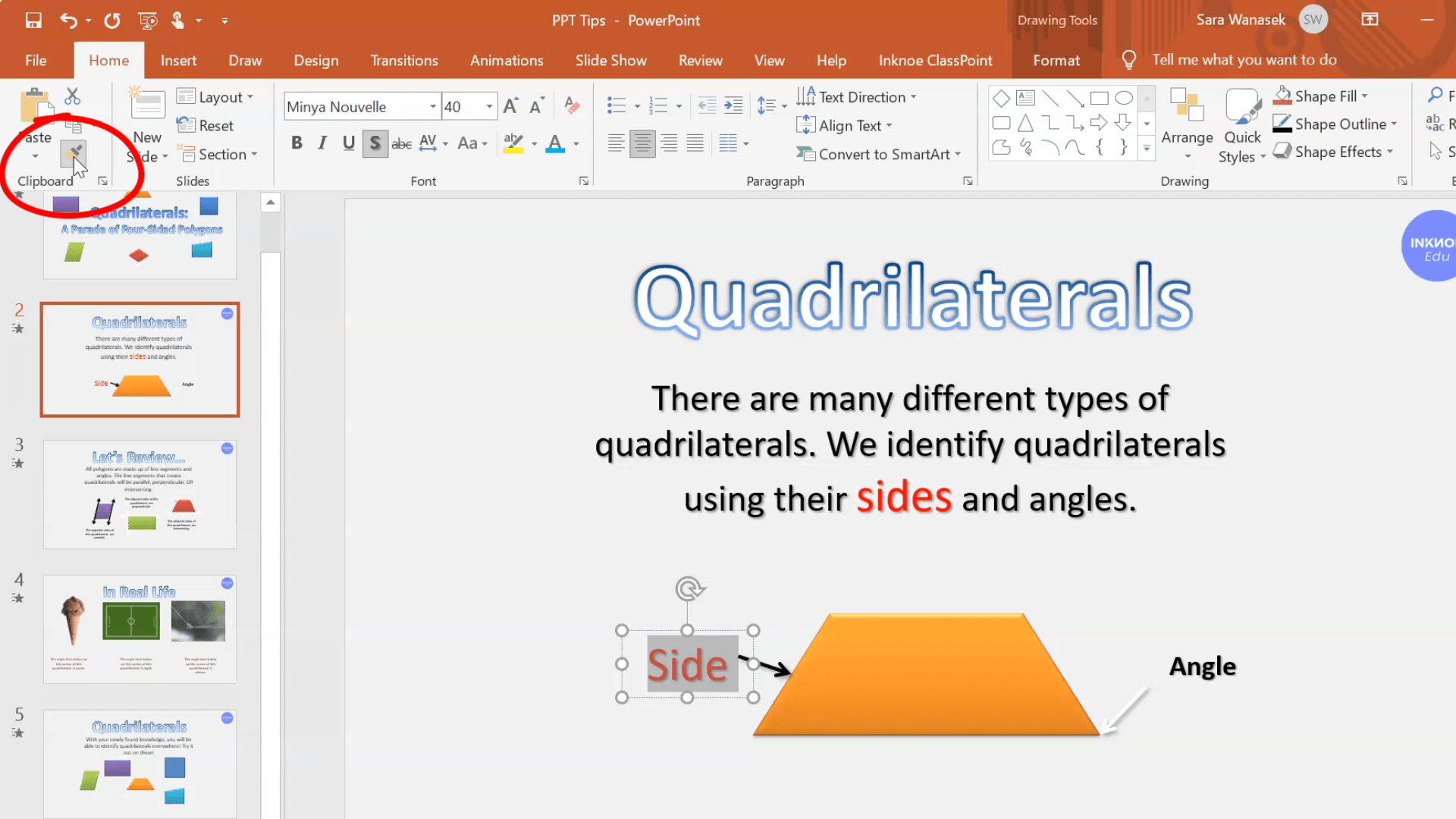 الإنتاجية في PowerPoint تلميح 8 - نسخ التنسيق