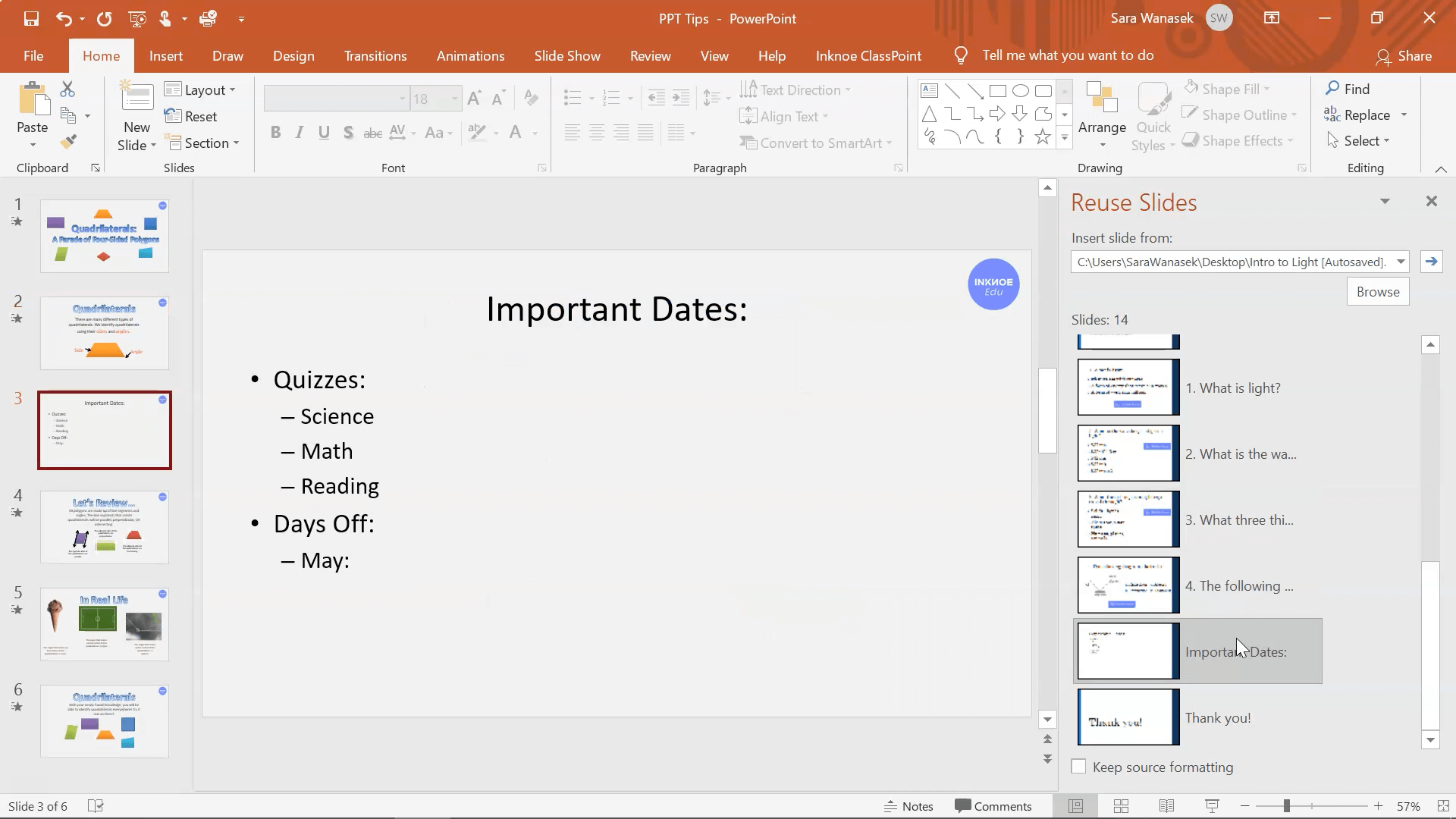 الإنتاجية في PowerPoint تلميح 9 - إعادة استخدام الشرائح