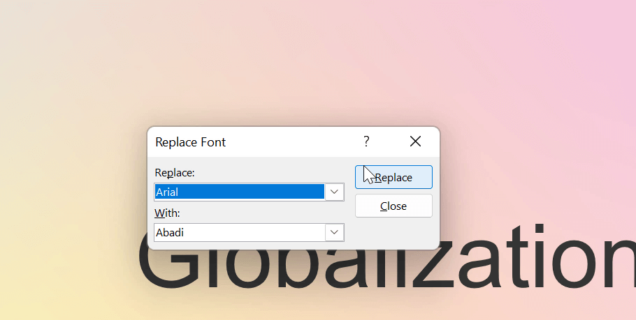 replace fonts in PPT file