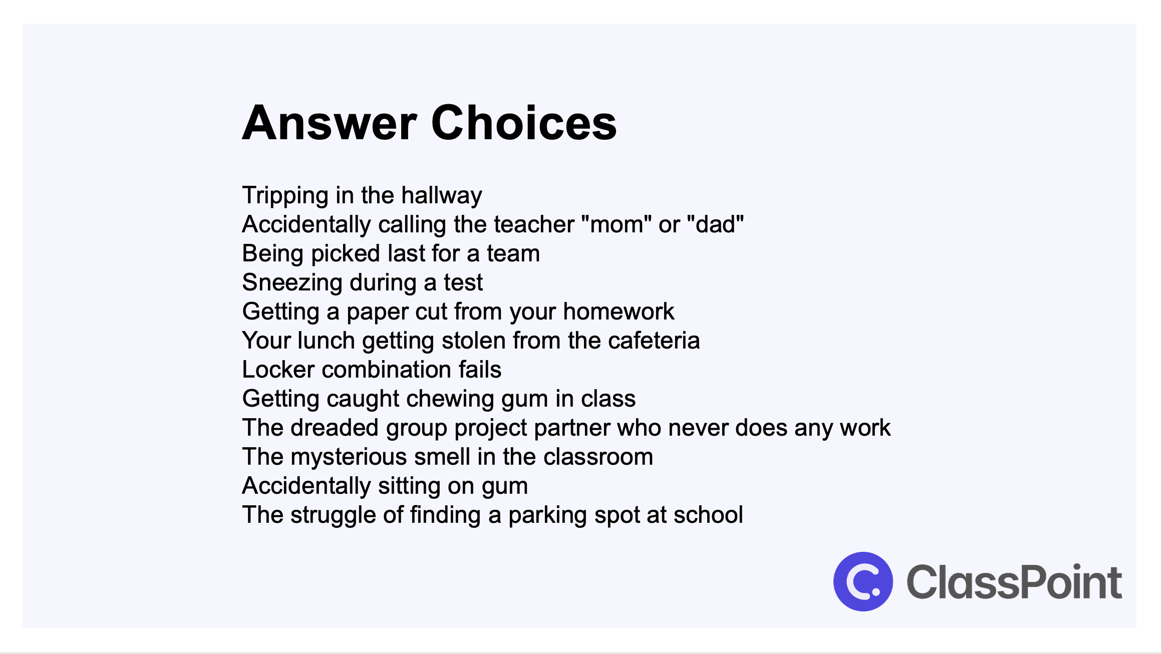 Cards Against Humanity PowerPoint Answer Slide