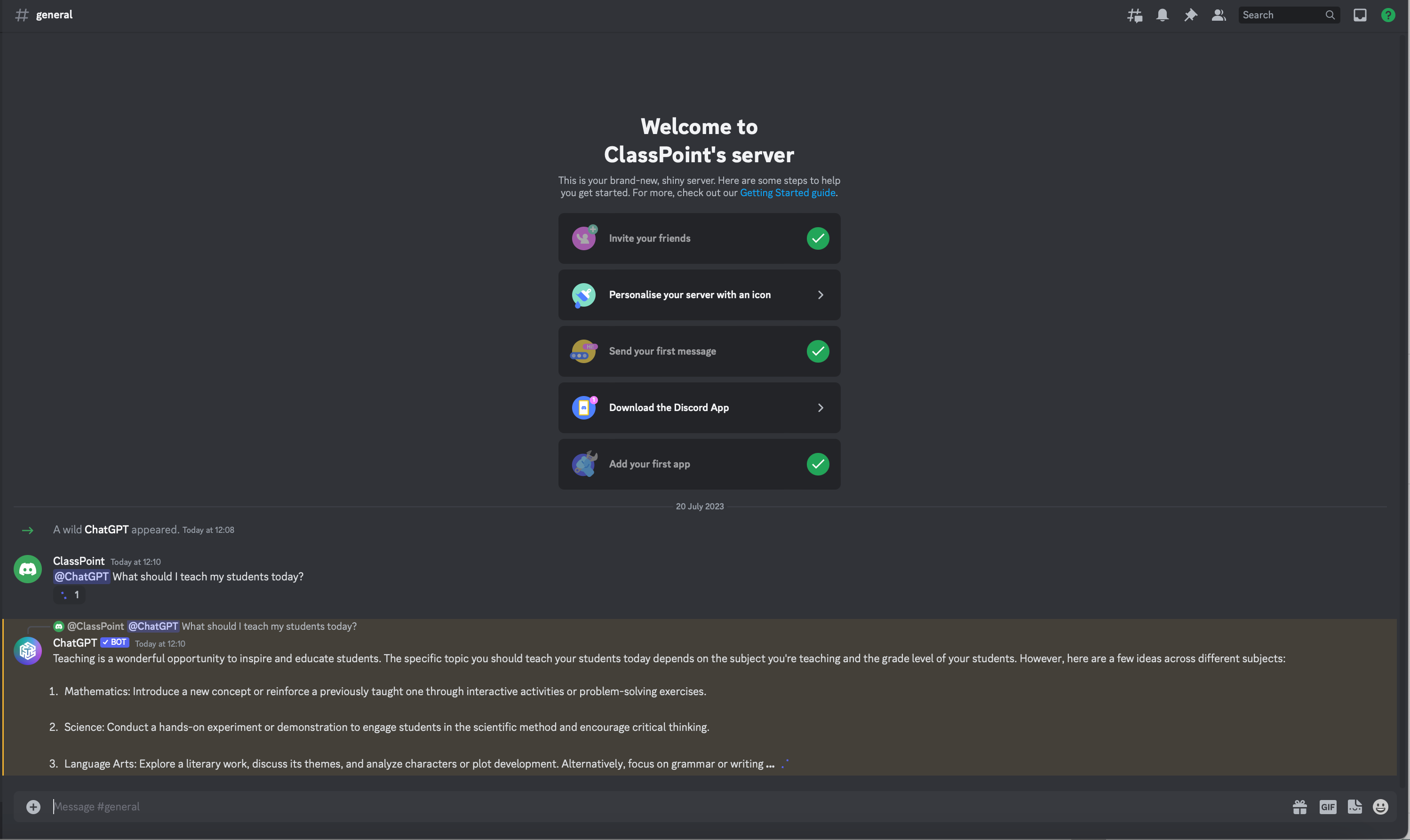 ChatGPT Discord