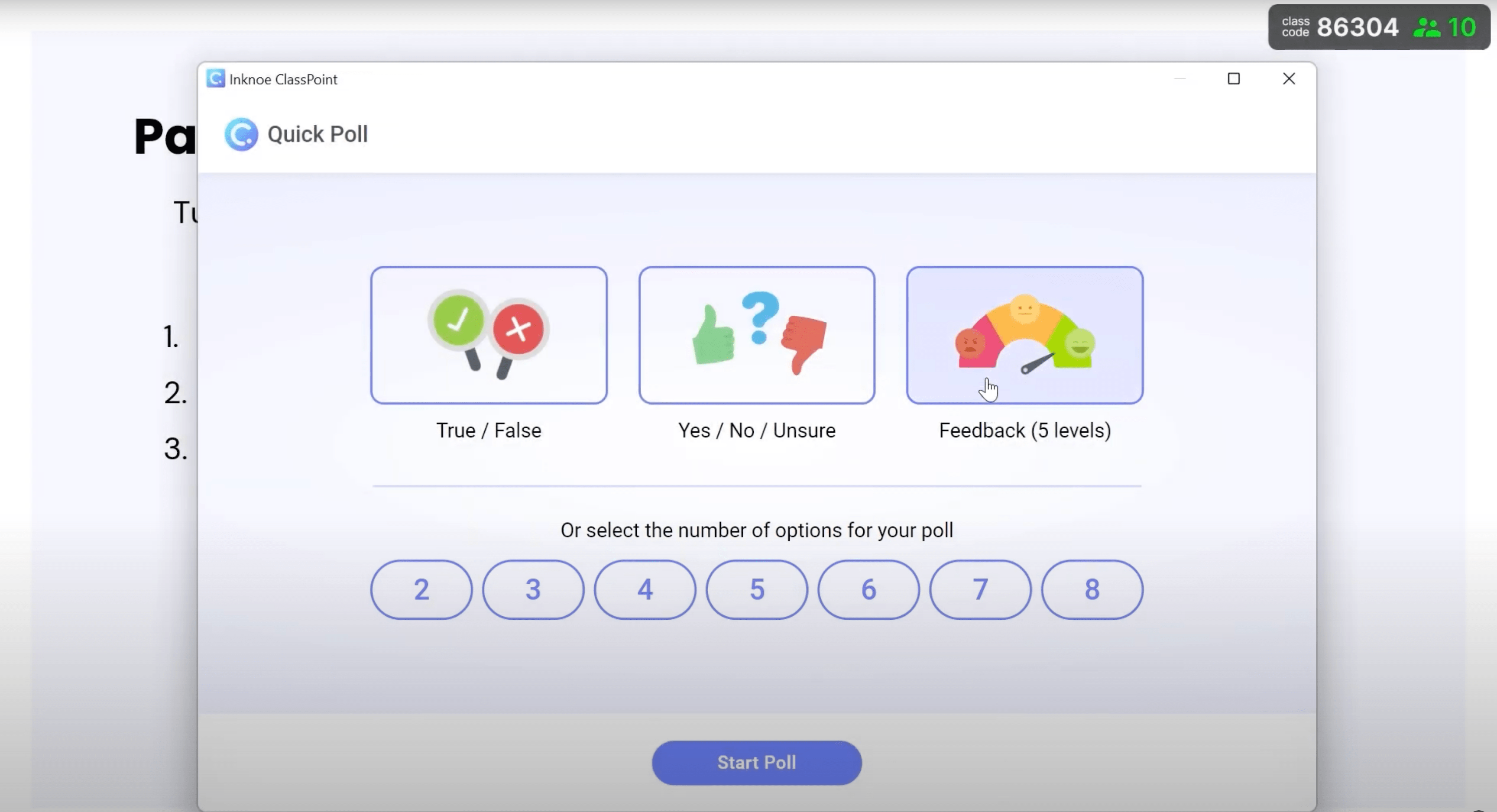 ClassPoint Poll