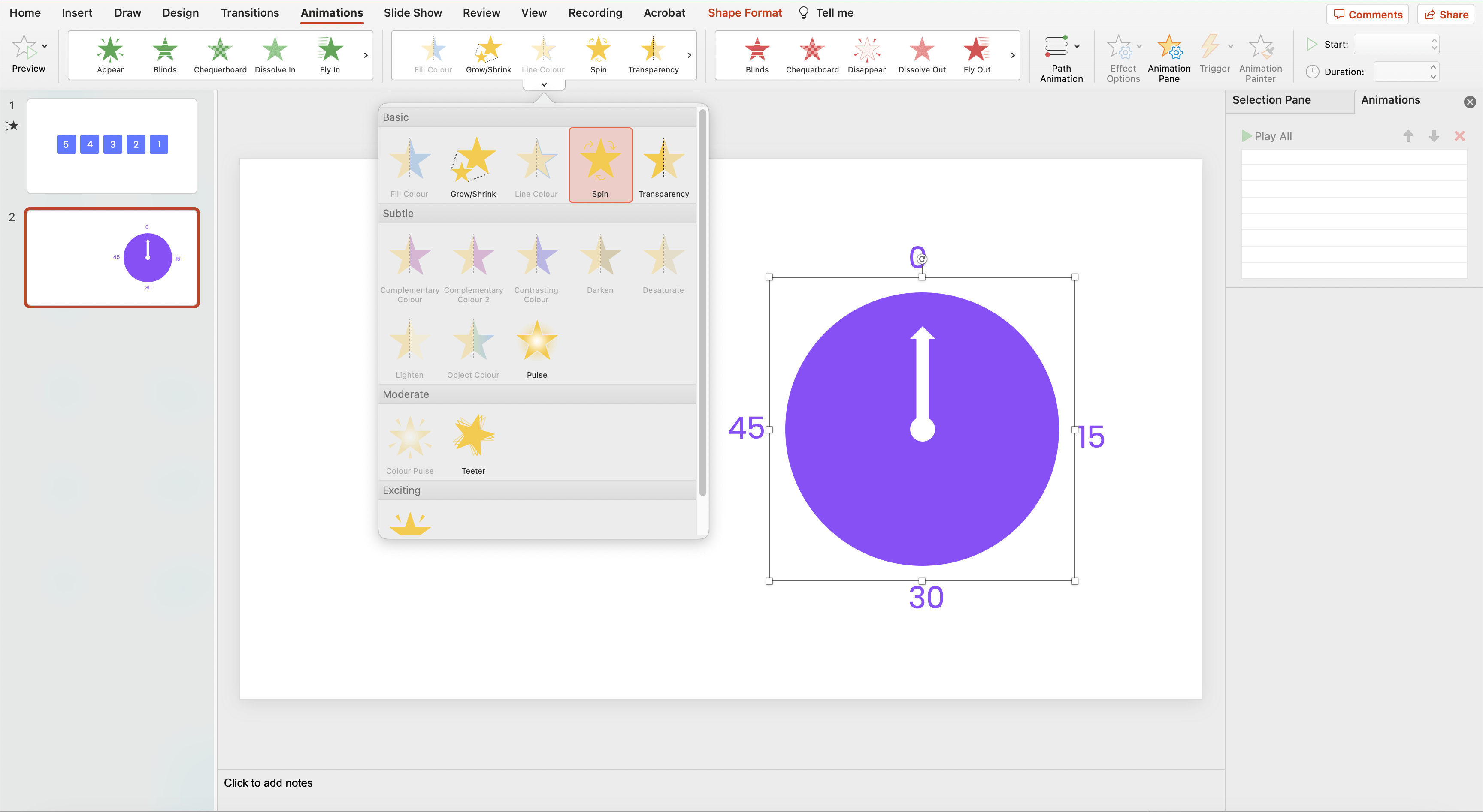 PowerPointにタイマーを追加する方法 - クロックカウントダウンタイマーの方法ステップ3