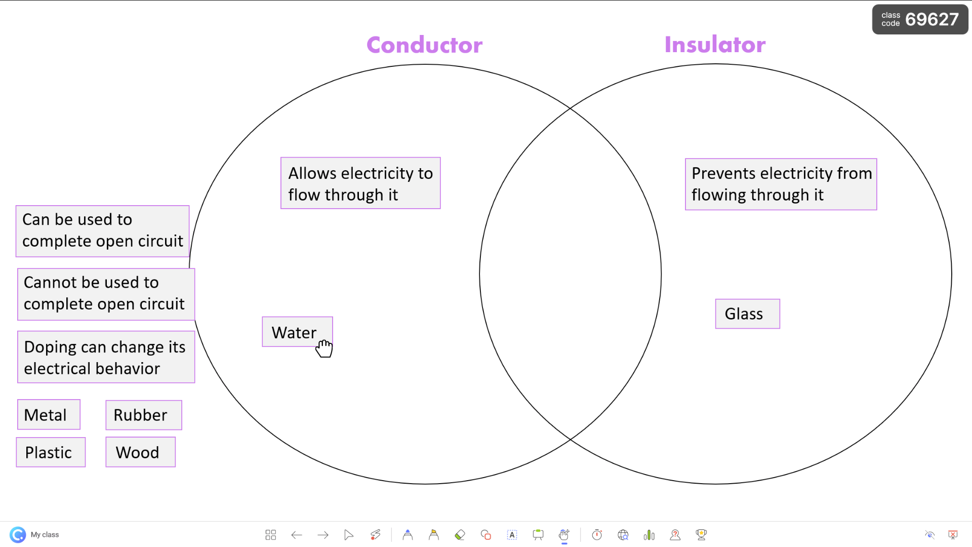 Drag and drop to complete a concept