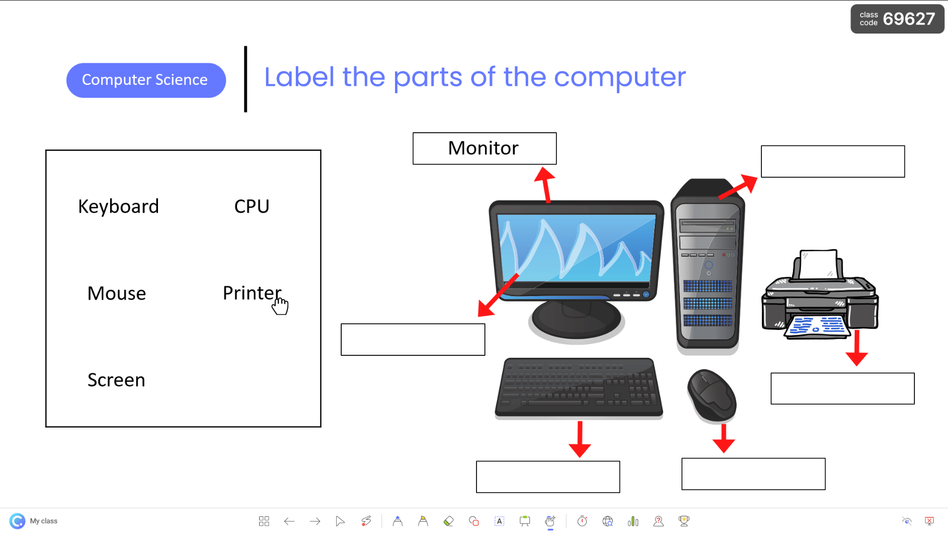 Drag and drop label