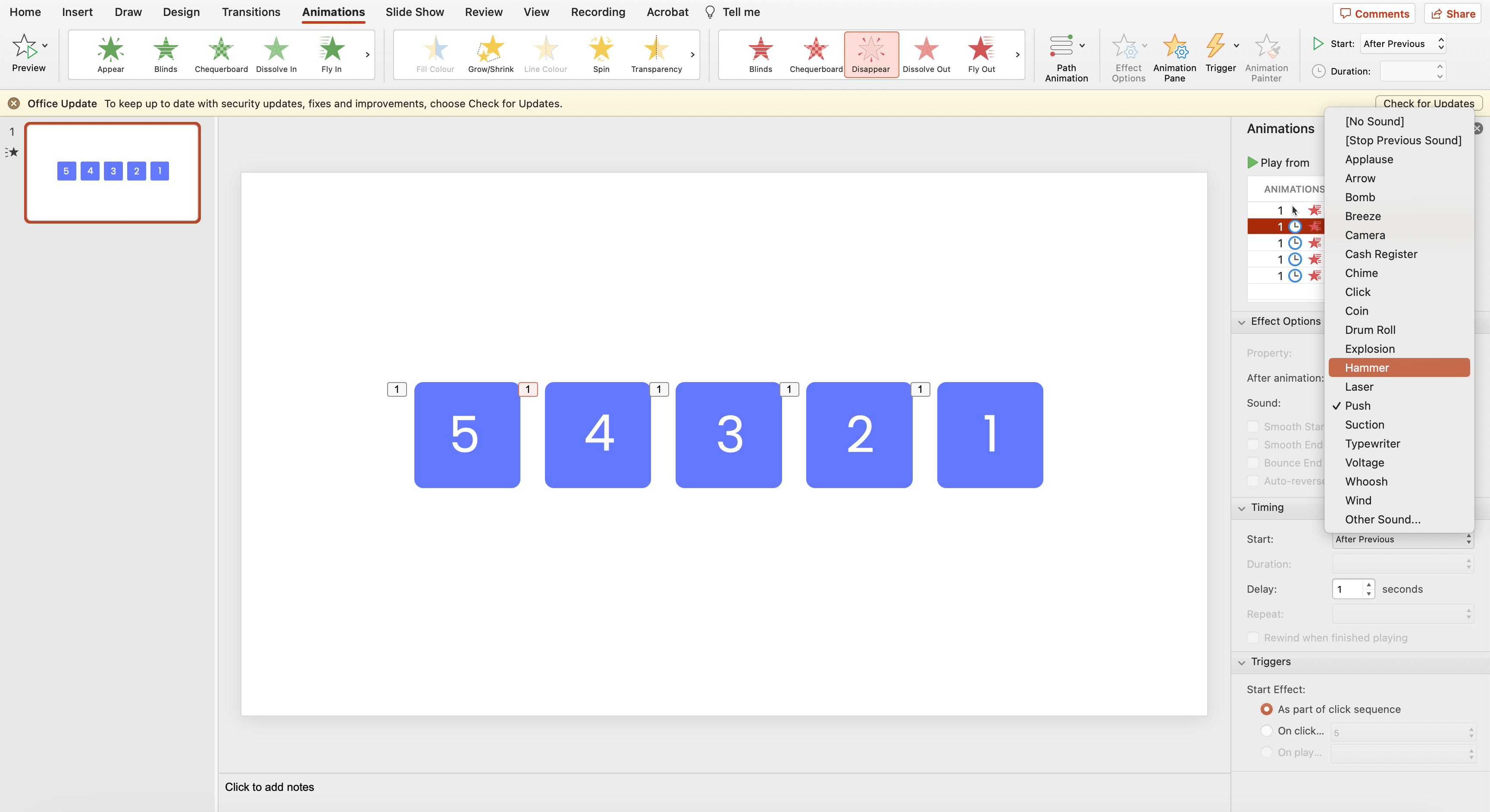 How to Add a Timer to PowerPoint - Disappearing Countdown Timer method step 7