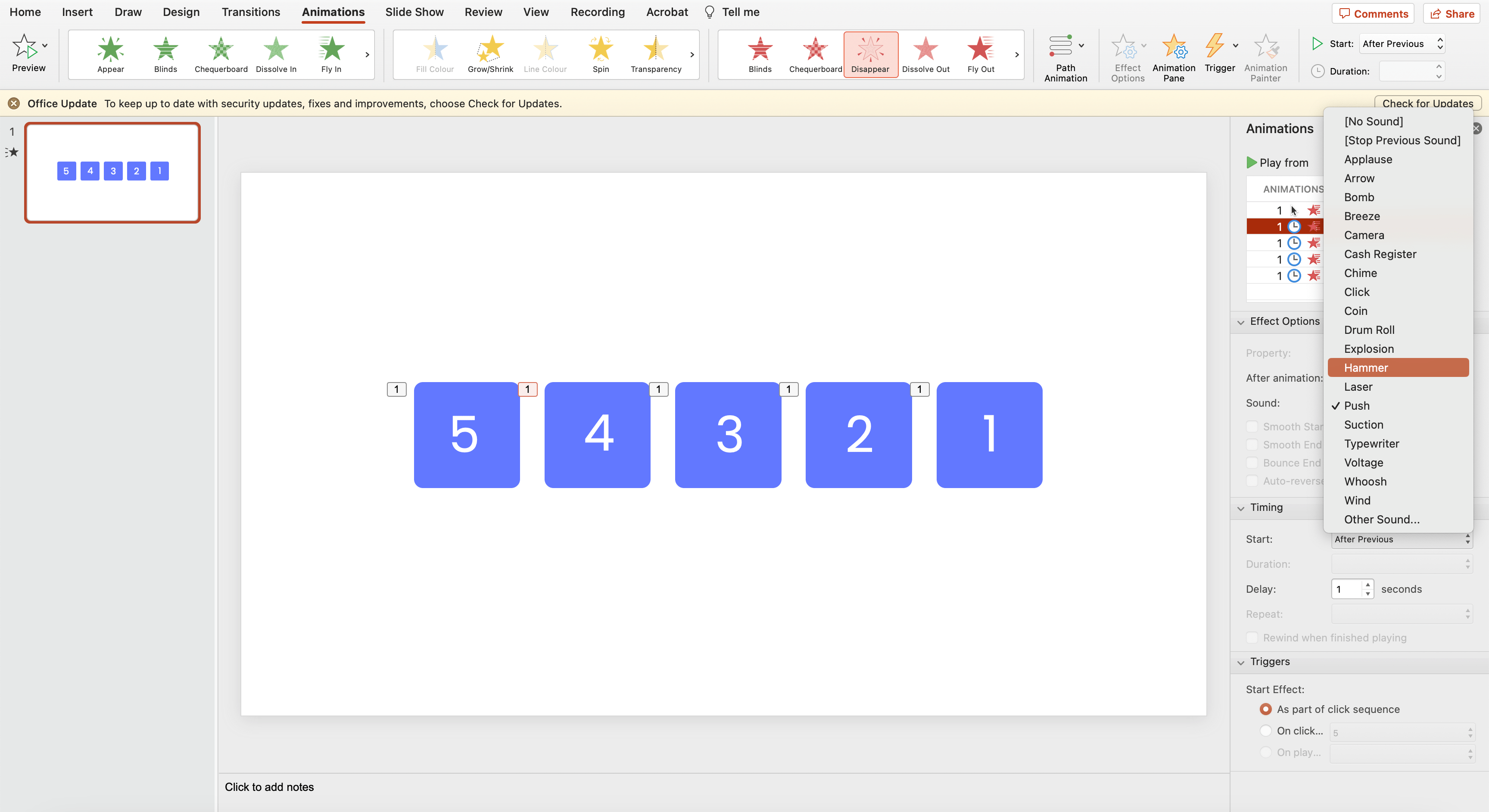 Cara Menambah Pemasa pada PowerPoint - Kaedah Pemasa Countdown Menghilang langkah 7