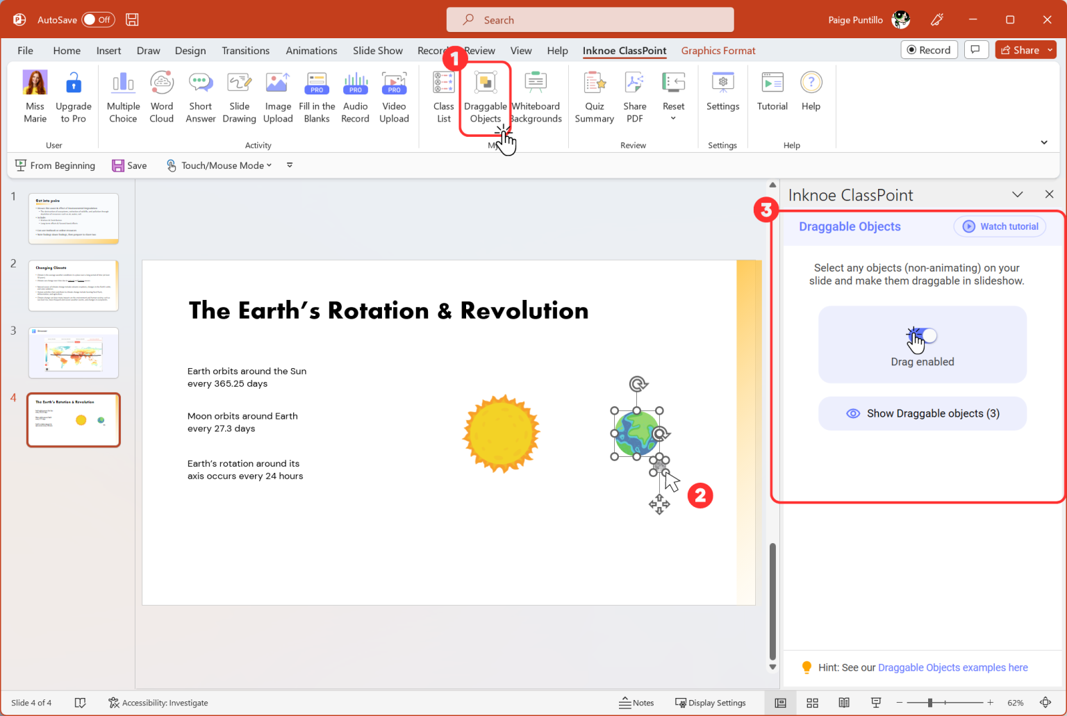 drag and drop in powerpoint in presentation mode