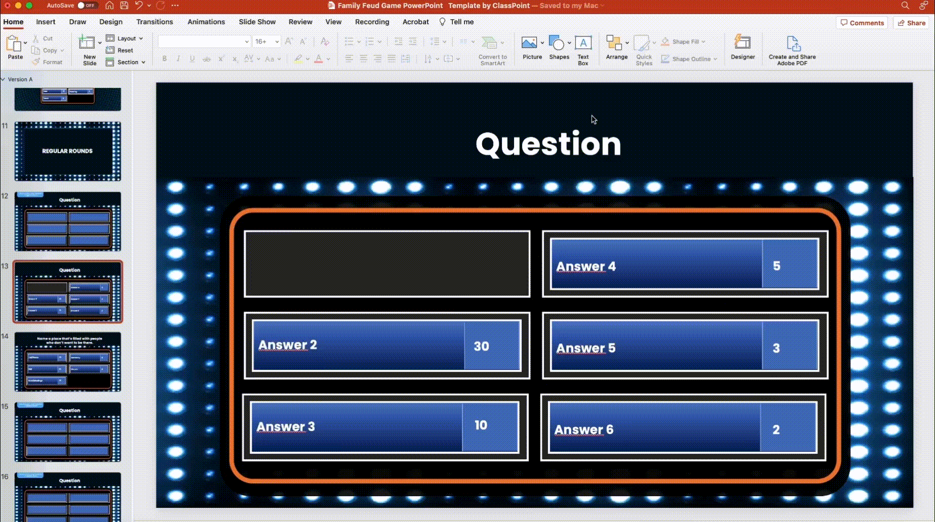 Family Feud Add PowerPoint Animations