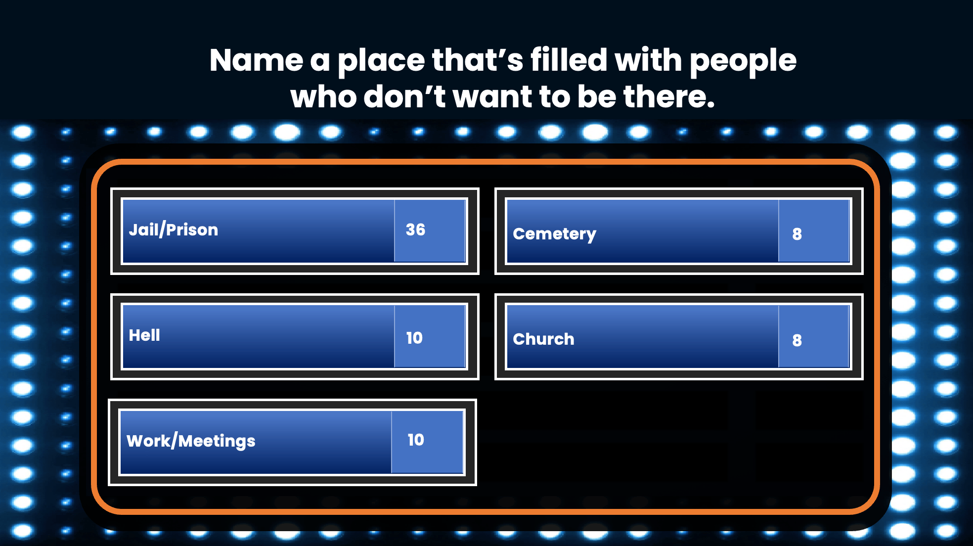 Family Feud PowerPoint Questions and Answers