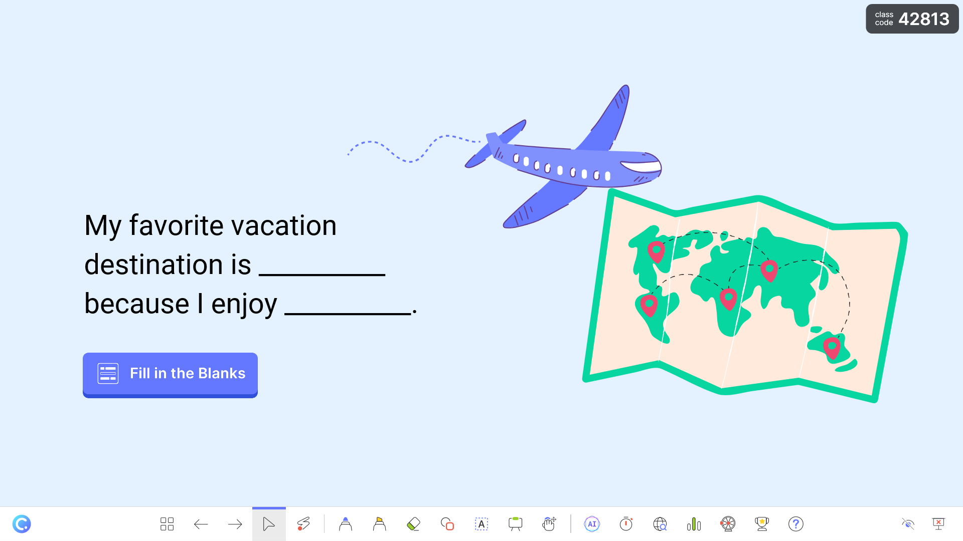 PowerPoint quiz template - Fill in the Blanks