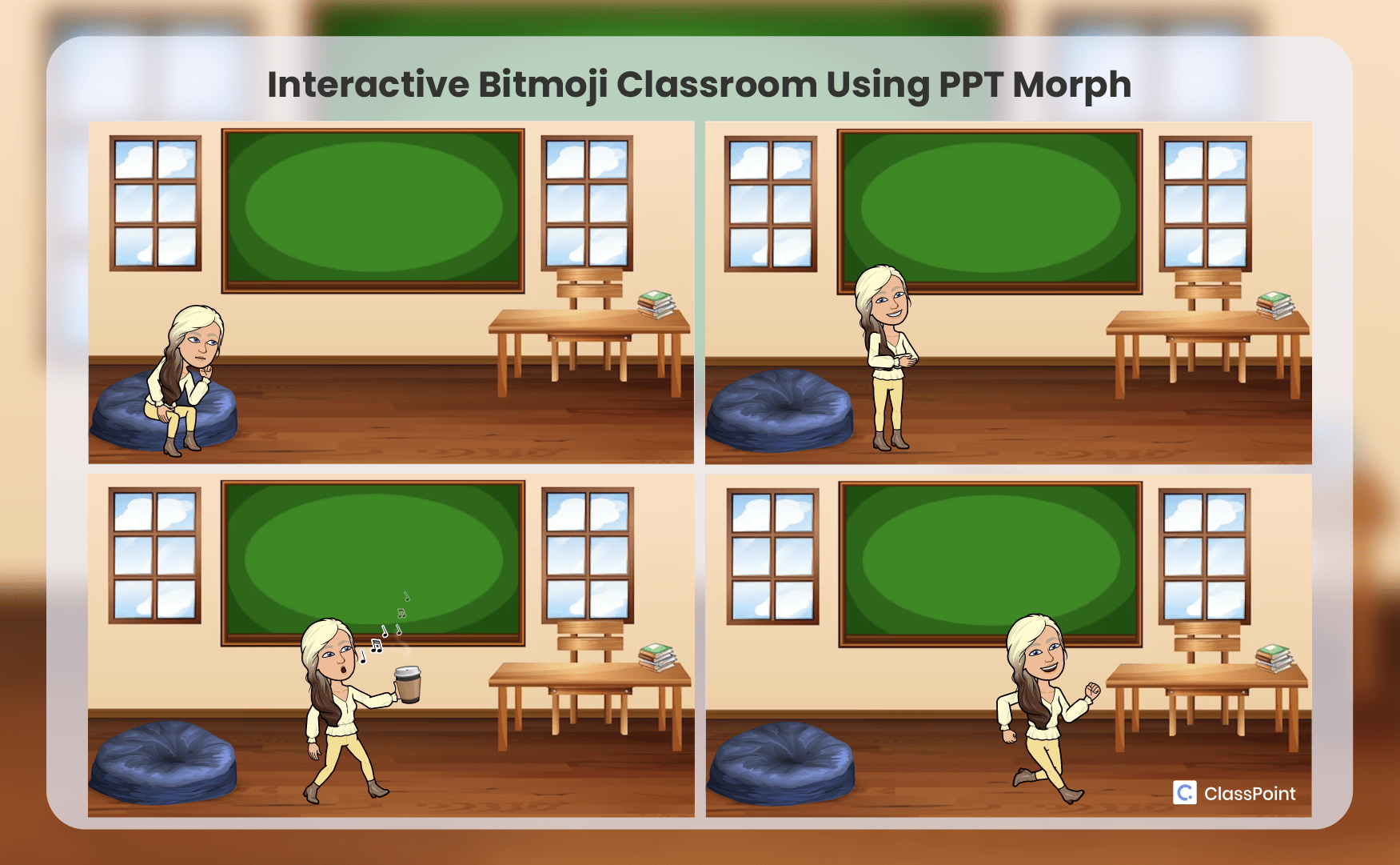 Aula interactiva Bitmoji con PowerPoint Morph