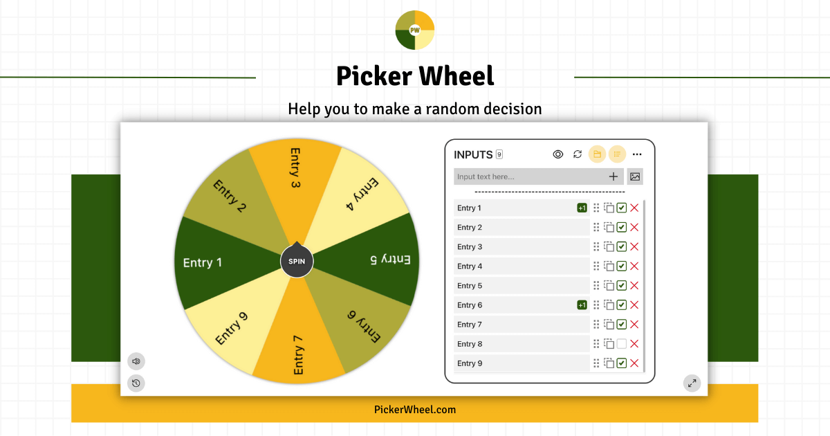 ᐉ Spin the Wheel » Custom Picker for Random Choices