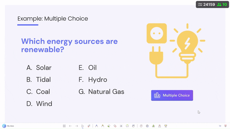 Run interactive quiz question in powerpoint