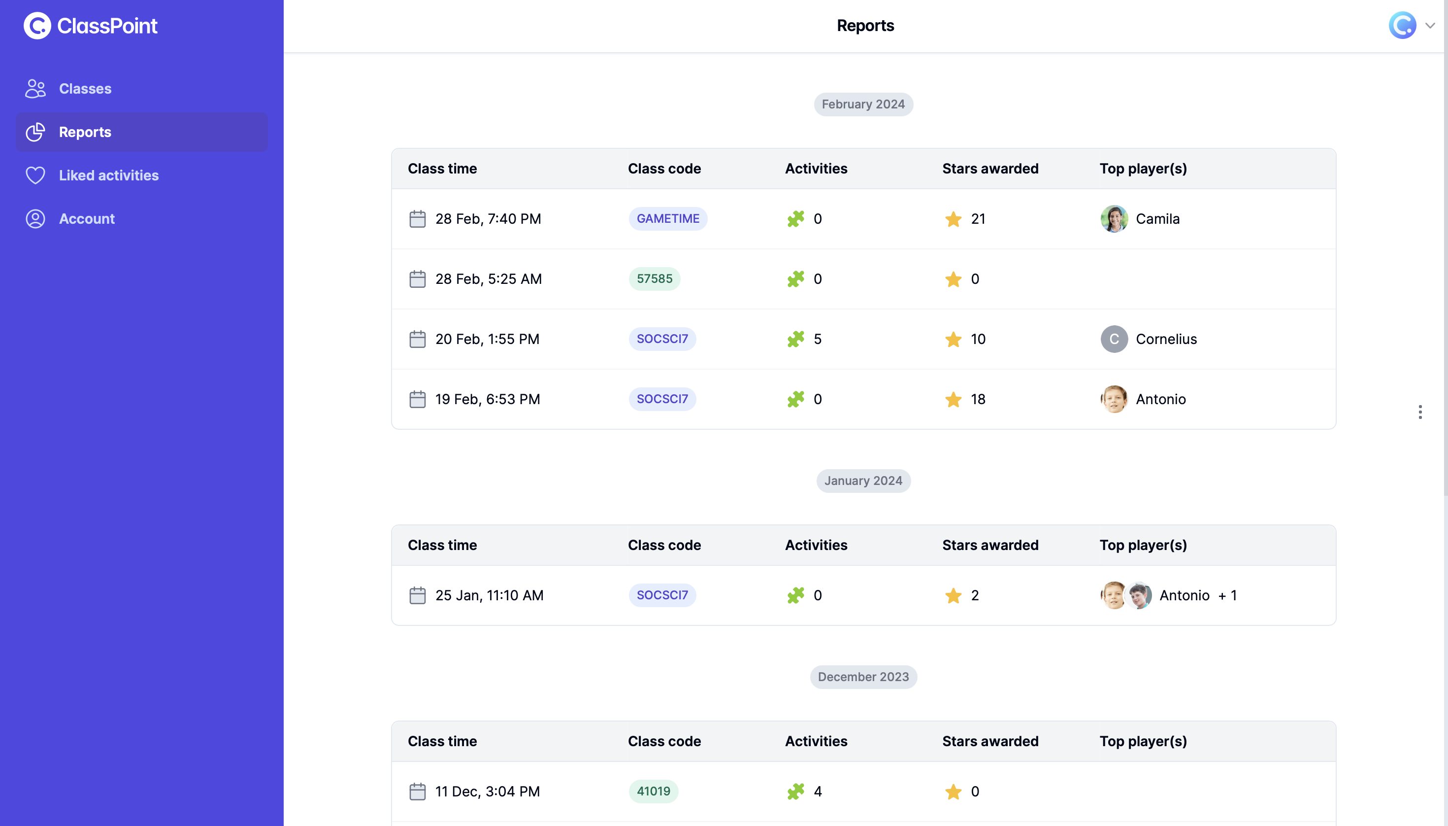 ClassPoint web app