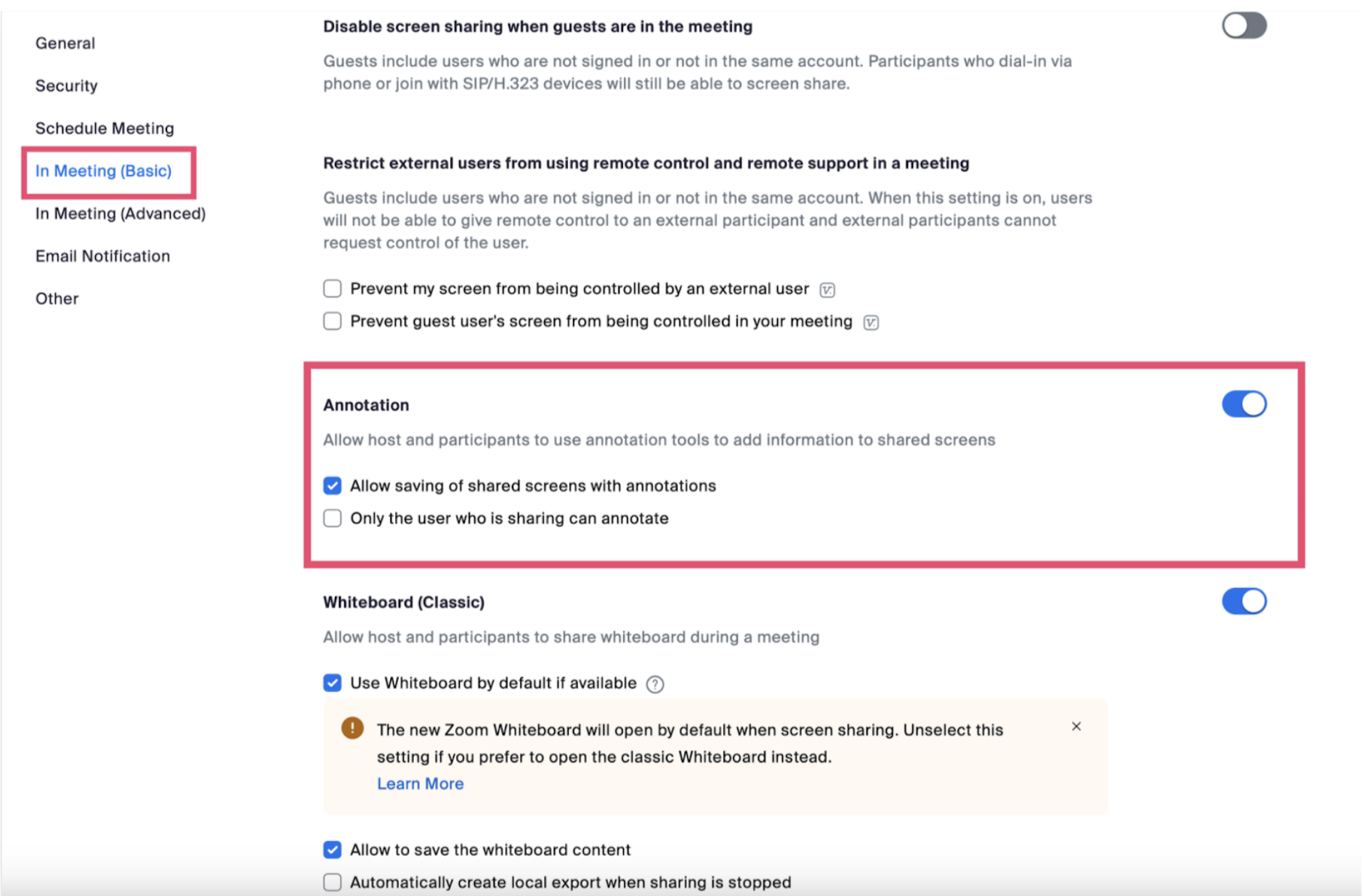 Annotation on Zoom Troubleshooting