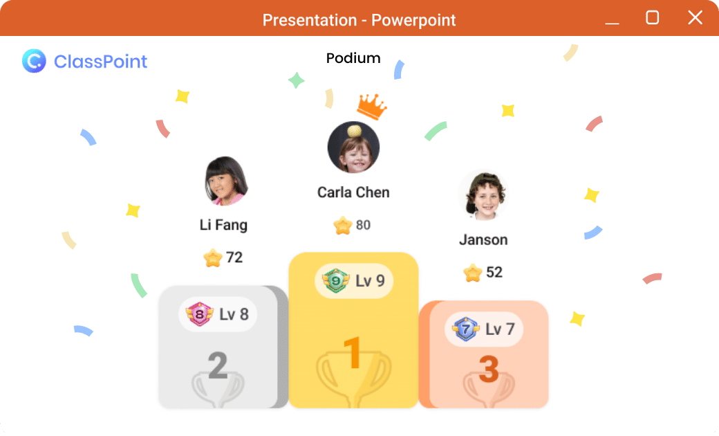 โพเดียม ClassPoint Gamification