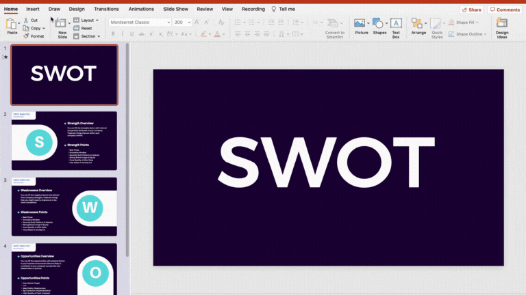 SWOT Analysis PowerPoint Template Step 4 - PowerPoint Zoom