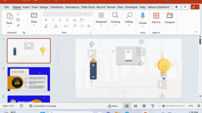 Current and Voltage PowerPoint Presentation Animation Step 5