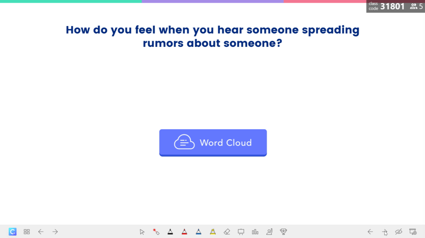 Aktiviti Word Cloud: Apakah perasaan anda apabila seseorang menyebarkan khabar angin?