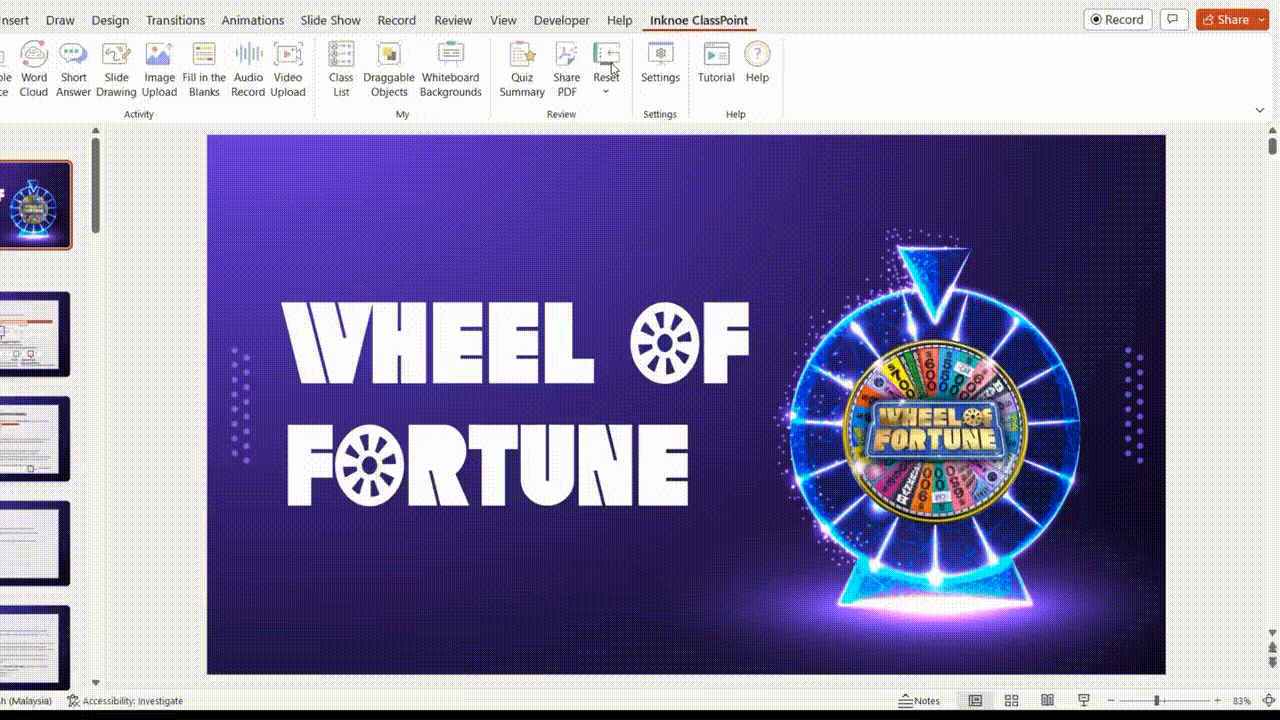 Wheel of Fortune PowerPoint Game Step 2