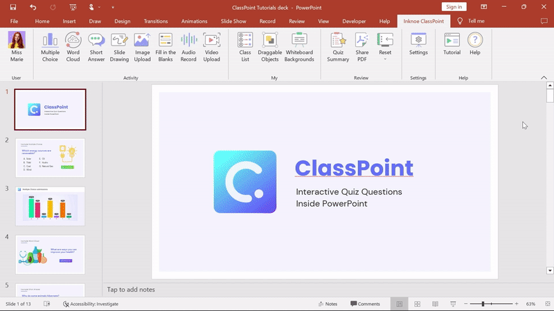 add class list to PowerPoint
