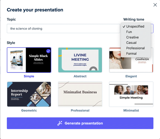 AI Generador de PowerPoint SlidesGo