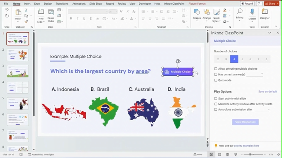 Interactive Assessment in PowerPoint using ClassPoint Quiz Mode