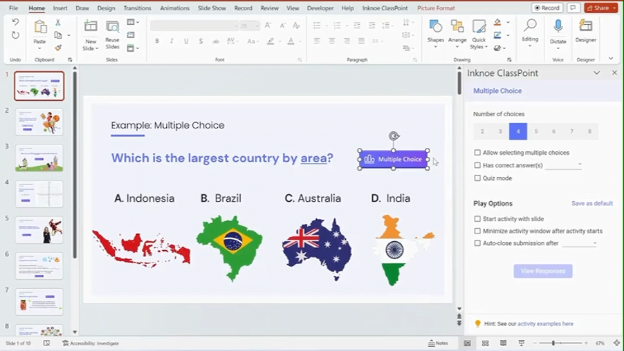 Evaluación interactiva en PowerPoint utilizando el modo concurso de ClassPoint