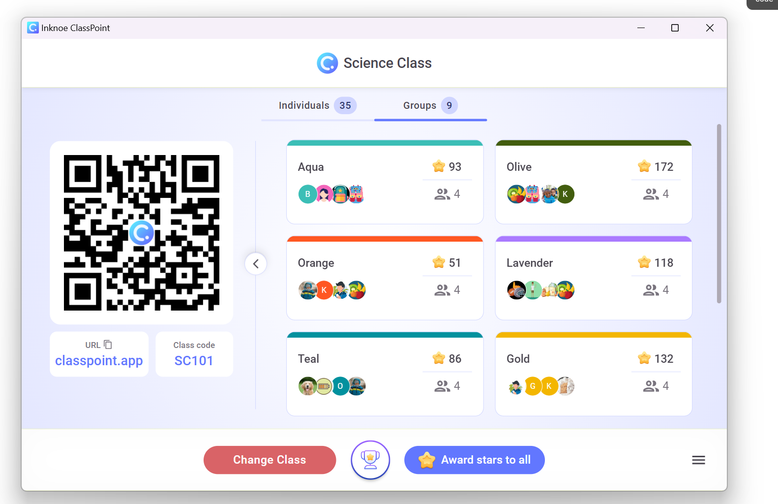 ClassPoint Grouping feature