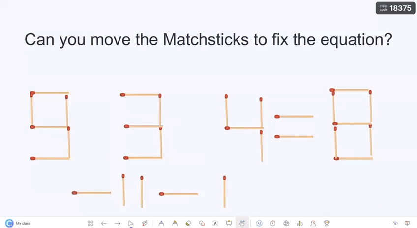 Solve math problems using ClassPoint's Draggable Objects