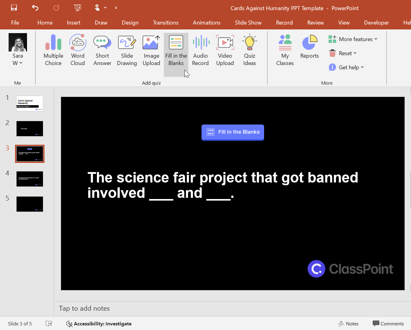 Cards Against Humanity in PowerPoint