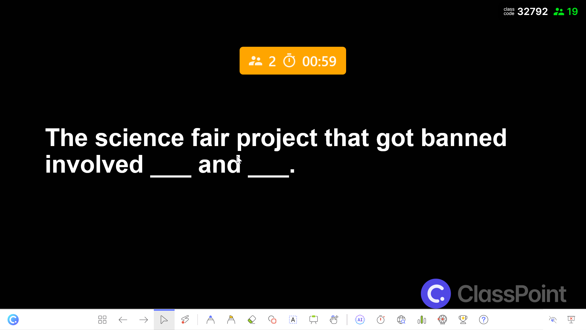 Cards Against Humanity PowerPoint question slide