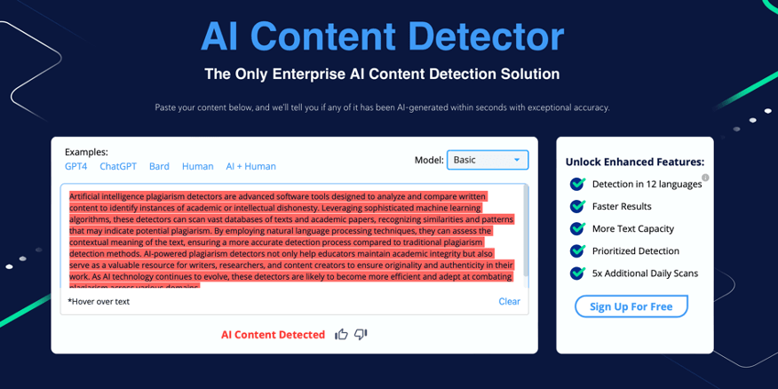 Detector CopyLeaks AI