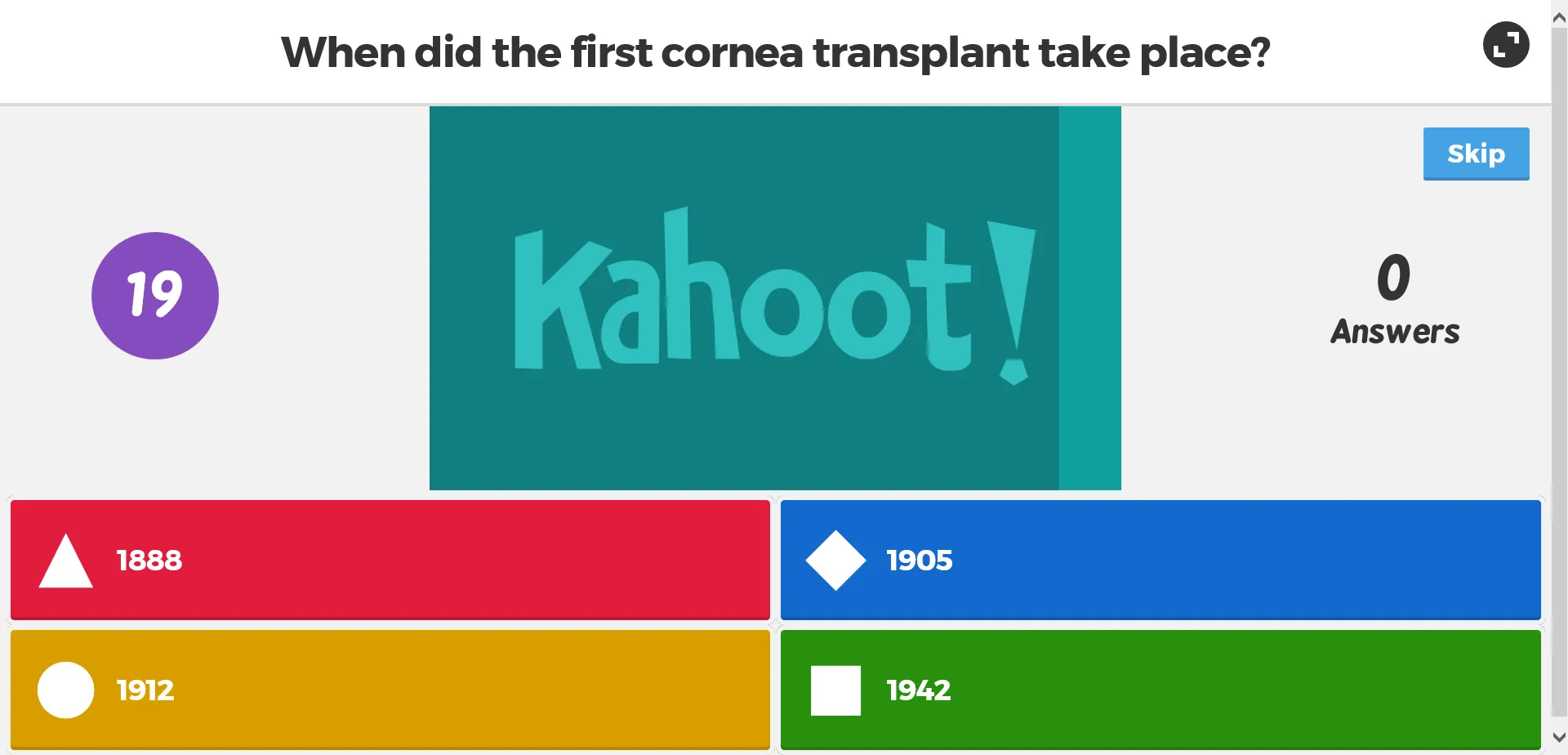 kahoot! sample