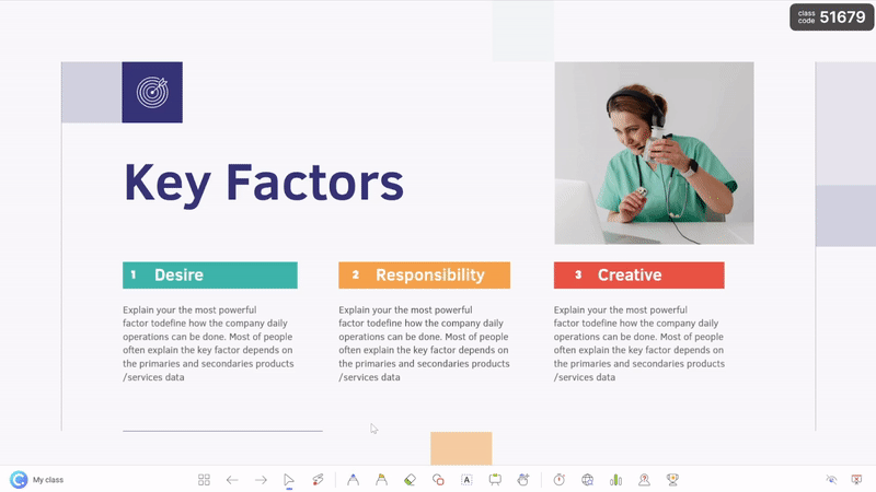 ตัวชี้เลเซอร์พร้อมหมึกที่หายไปและสปอตไลท์ใน PowerPoint