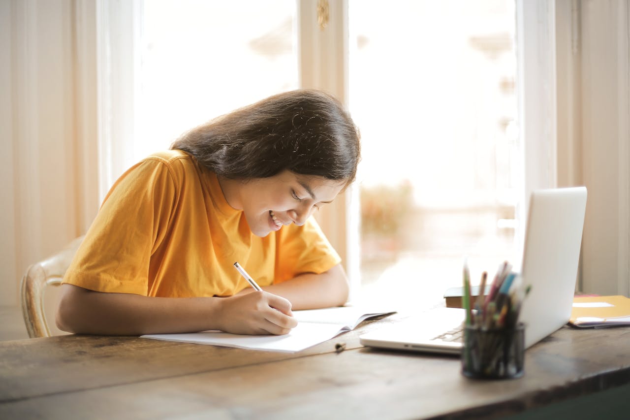 Student working on homework