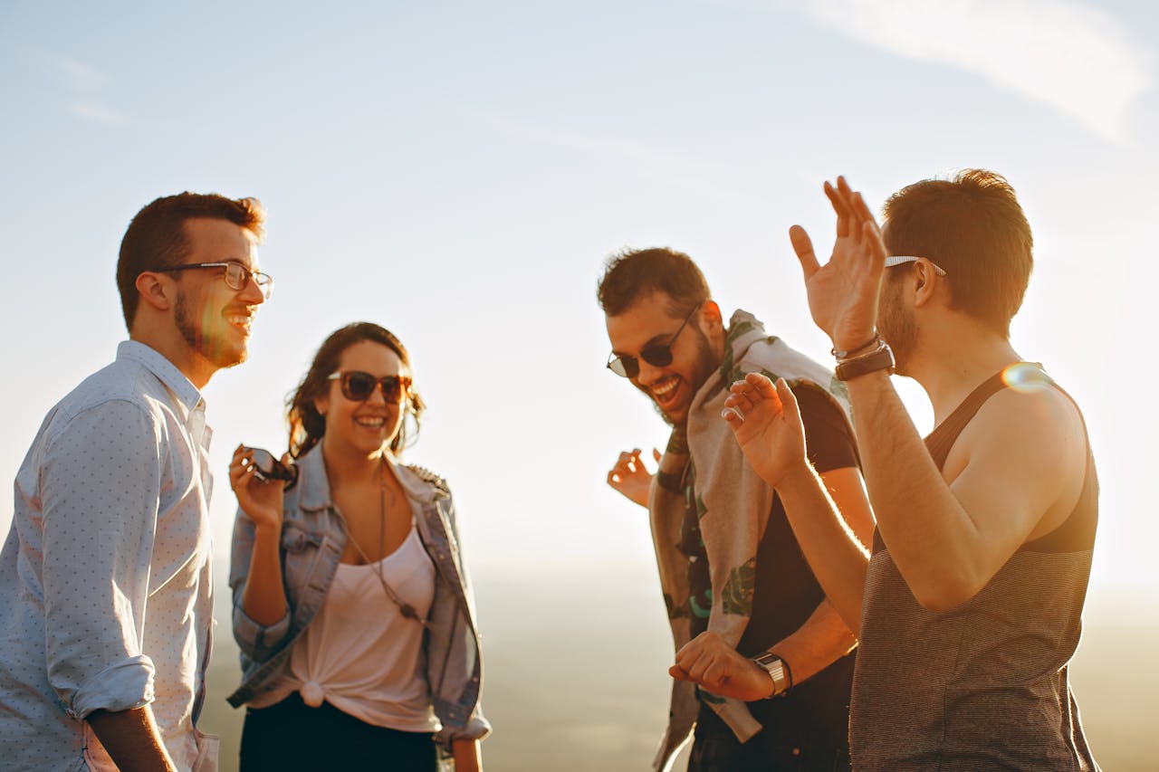 Friends laughing and having fun