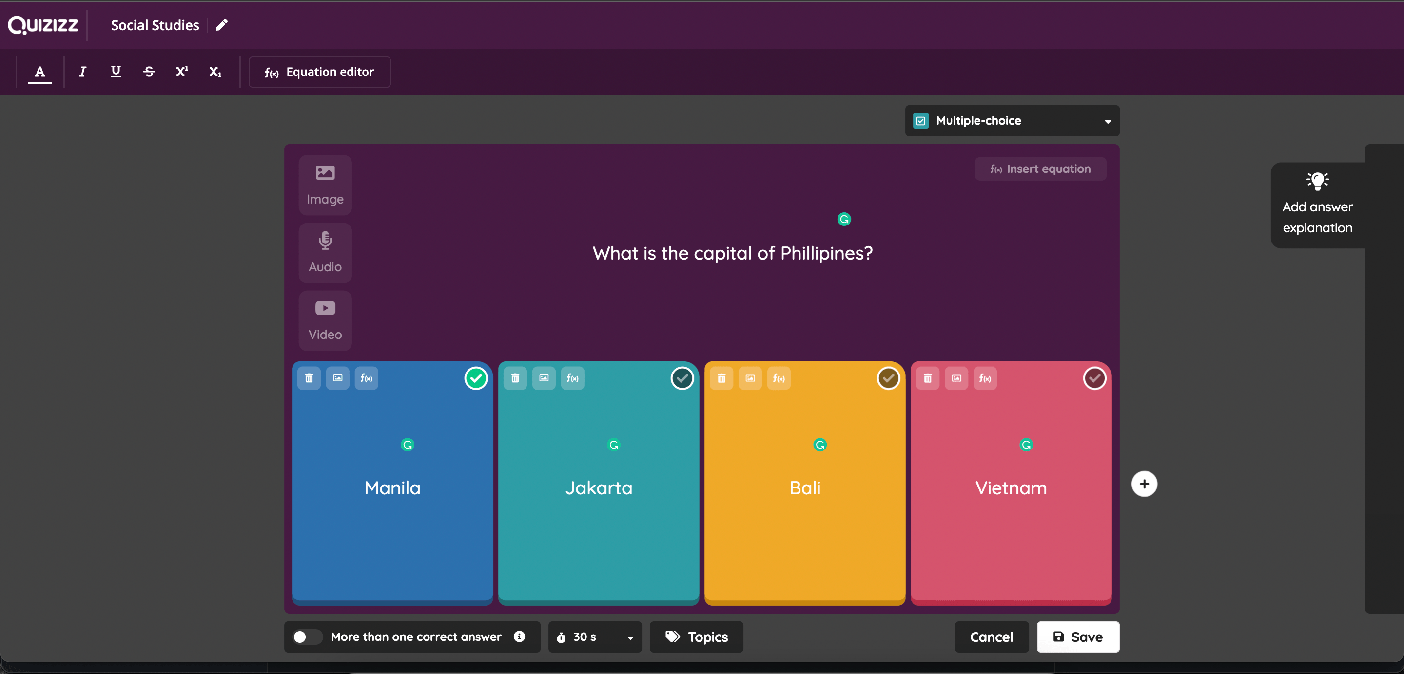 Digital formative assessment tool - quizizz