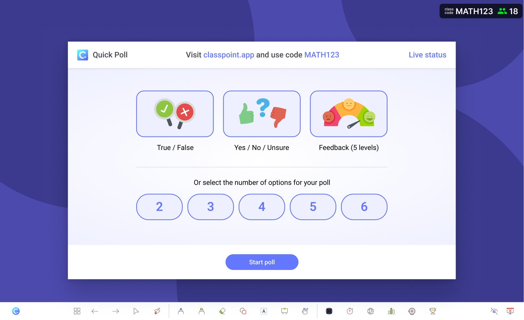 Quick poll formative assessment example for kindergarten