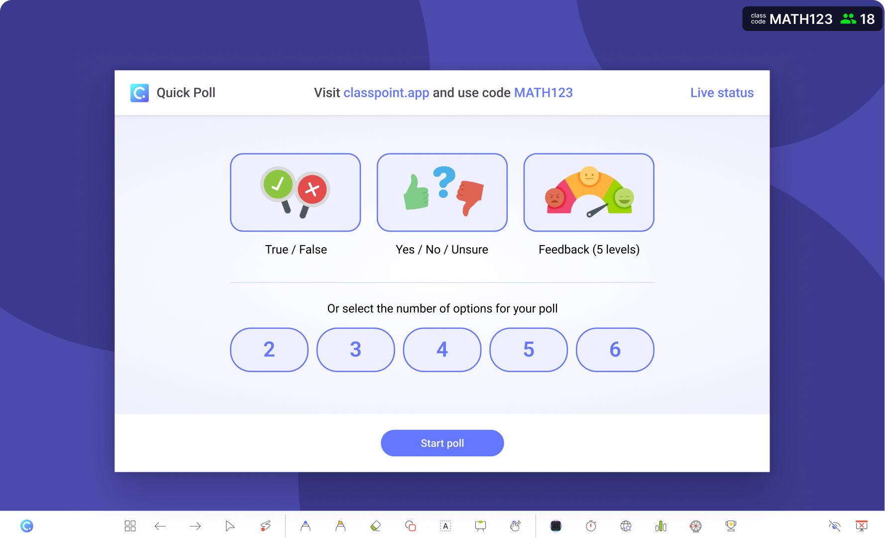 ClassPoint Quick Poll