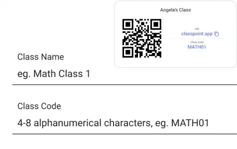 ClassPoint QR codes